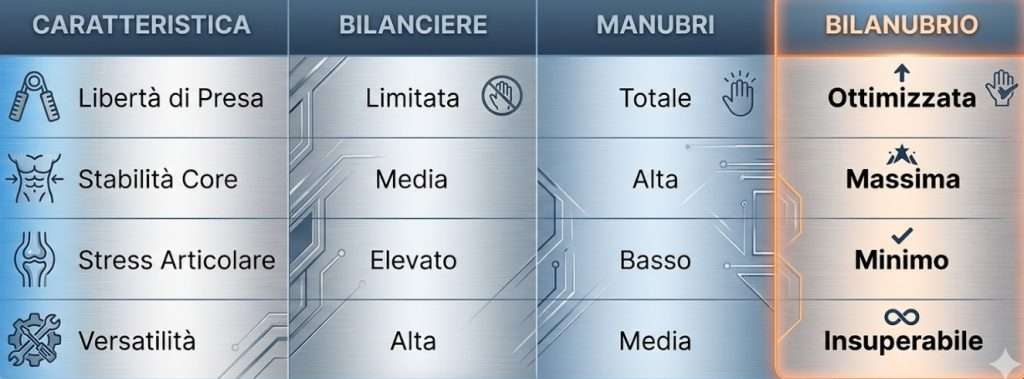 Tabella comparativa biomeccanica Bilanubrio